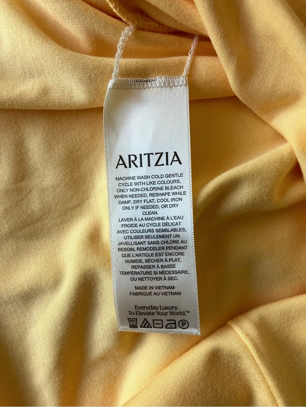 Wilfred Aritzia Saturn Mini Dress Size S Orange Yellow Square Neck Draped Wrap - Picture 12 of 13